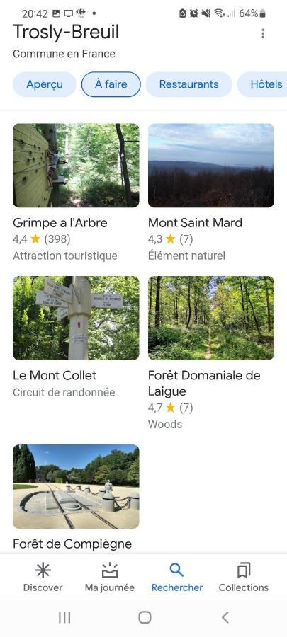 Appartement 5 pièces WiFi , prime video en cœur de forêt Trosly-Breuil Esterno foto